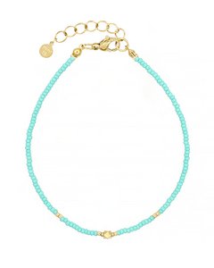 Elegance Beaded Anklet - Turquoise