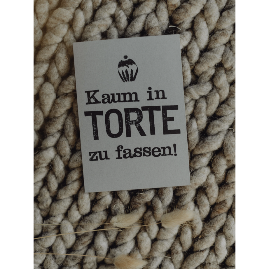 Gestempelde ansichtkaart "Kaum in Torte zu fassen"