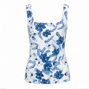 By Swan Top Blue Floral Print – Größenserie 3 Stück (S-L)