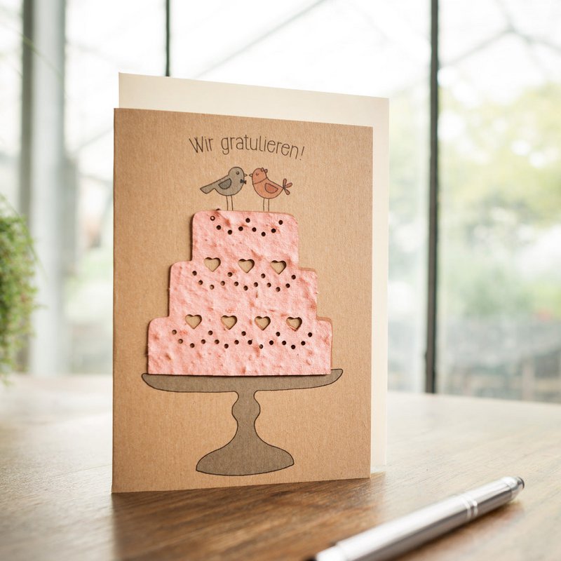 Grußkarte - Hochzeitstorte