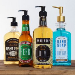 Distributore di sapone con sapone per le mani, bottiglia di birra BIRRA 330ml