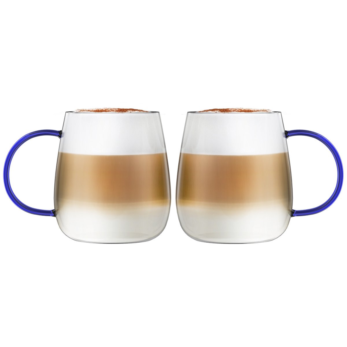 SET de 2 vasos de una pared con mango azul 400ml BOLLA 1135