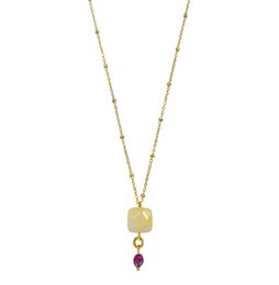 Jade & Granaat Ketting - Goud