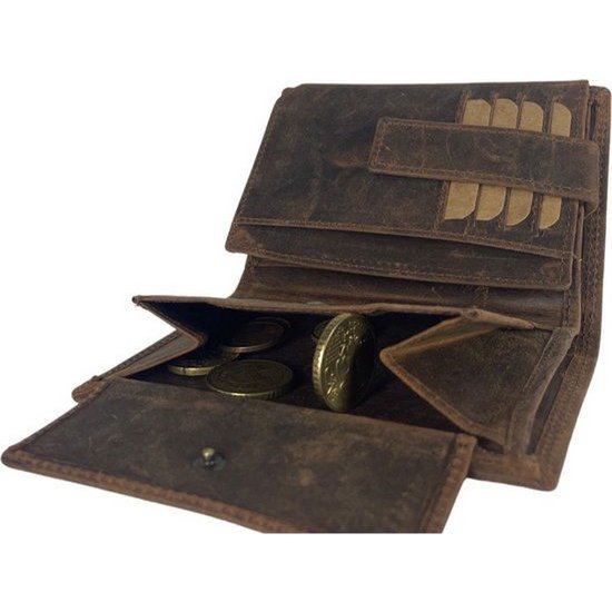 Portefeuille masculin cognac rfid anti-skim pour hommes portefeuille en cuir