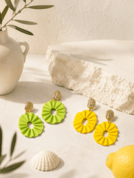 LEMONADE and PISTACHIO - Yellow and Green Artisan Earrings