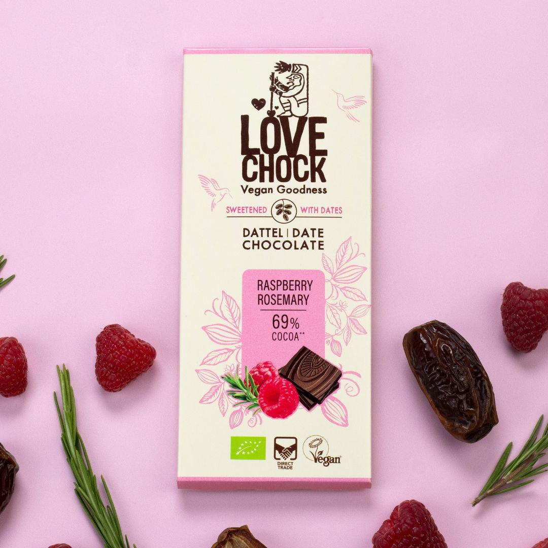 Chocolate Sweeten With Dates Raspberry Rosemary - Bio, Vegan