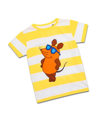koaa – The Mouse Beachboy Stripes – T-shirt wit/geel