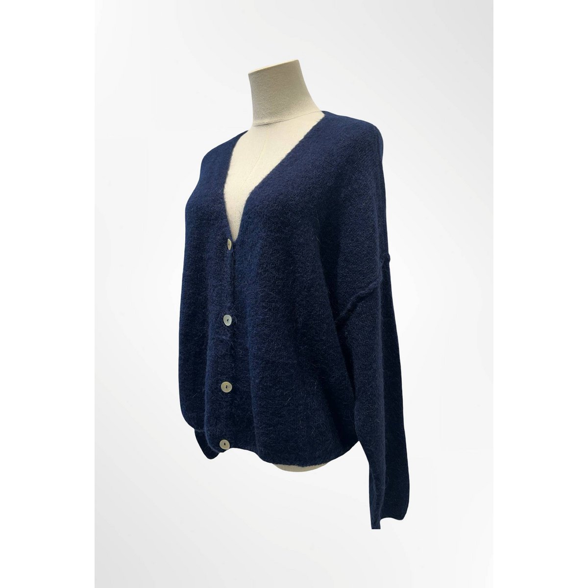 Cardigan Femme - Qualité Premium – Col V Profond en Maille Douce avec Boutons- ALPAGA/ LAINE - 23050