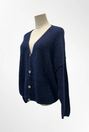 Dame cardigan - Premium kvalitet - Blød strik dyb V-hals med knapper - ALPACA/ULD - 23050