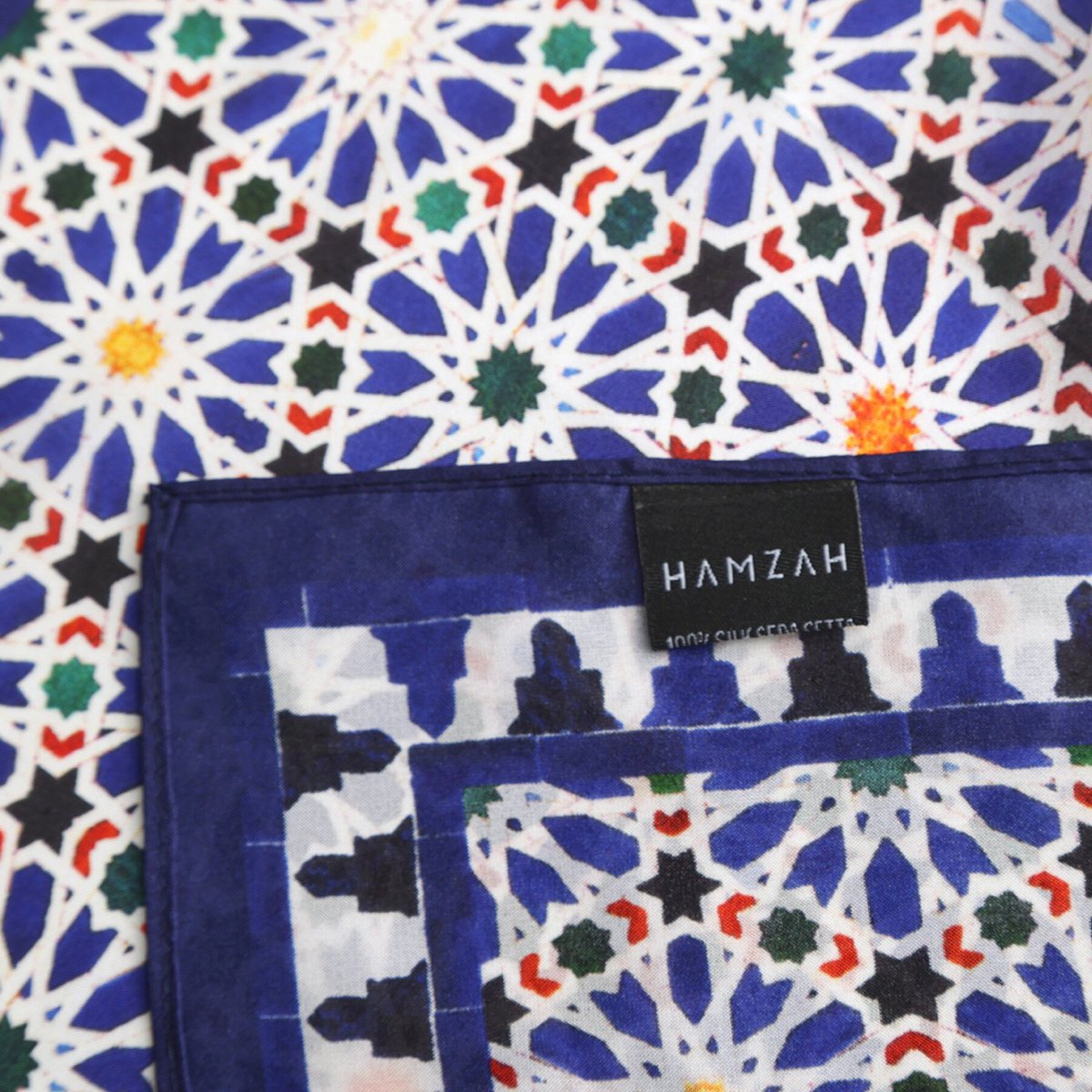Foulard Carré Bleu Zellige v2