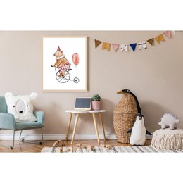 Image de cadre - ours sur vélo