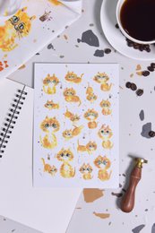 Purradise – Printed Cat Watercolor Postcard A5