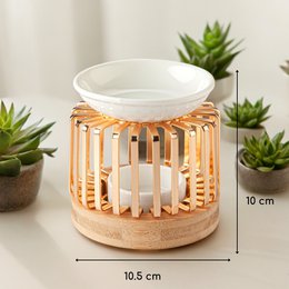 Aero Perfume Burner - Scent Burner - Metal Ceramic and Wood Wedding - Easy Aromatherapy - Scented Atmosphere - Refined Craft Object - Modern Scented Interior