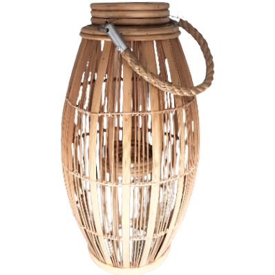 Linterna bambú natural " Palu '' sin cristal