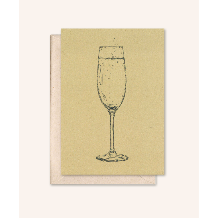 Duurzame kaart + envelop | Prosecco | Walnoot