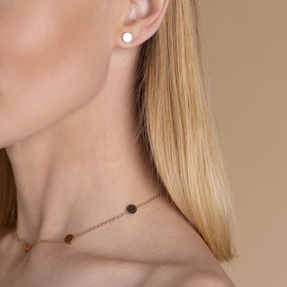 Short chain with plate • gold / rose gold / silver • adjustable / waterproof / hypoallergenic