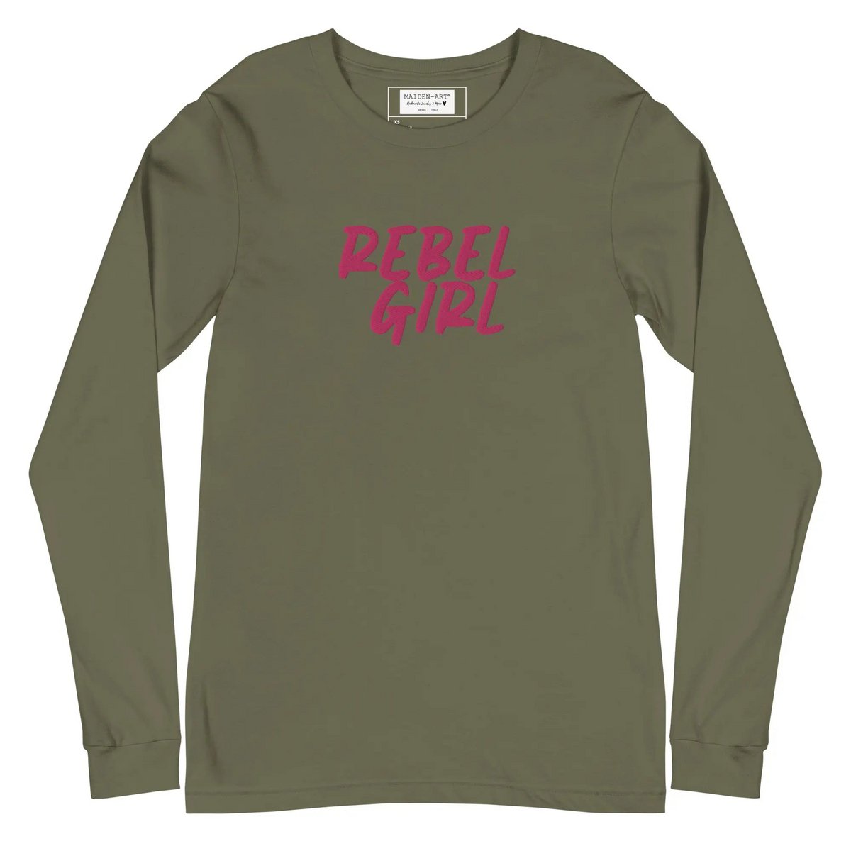 Rebel Girl Unisex T-shirt met lange mouwen en BORDUURSEL