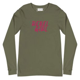 Koszulka Rebel Girl unisex z długim rękawem i haftem