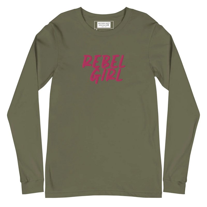 Koszulka Rebel Girl unisex z długim rękawem i haftem