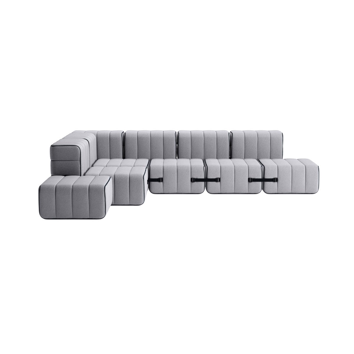 Curt-Set 12 - e.g. Flexible large corner sofa - Jet - 9803 (Grey)
