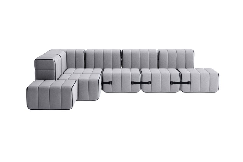 Curt-Set 12 - e.g. Flexible large corner sofa - Jet - 9803 (Grey)