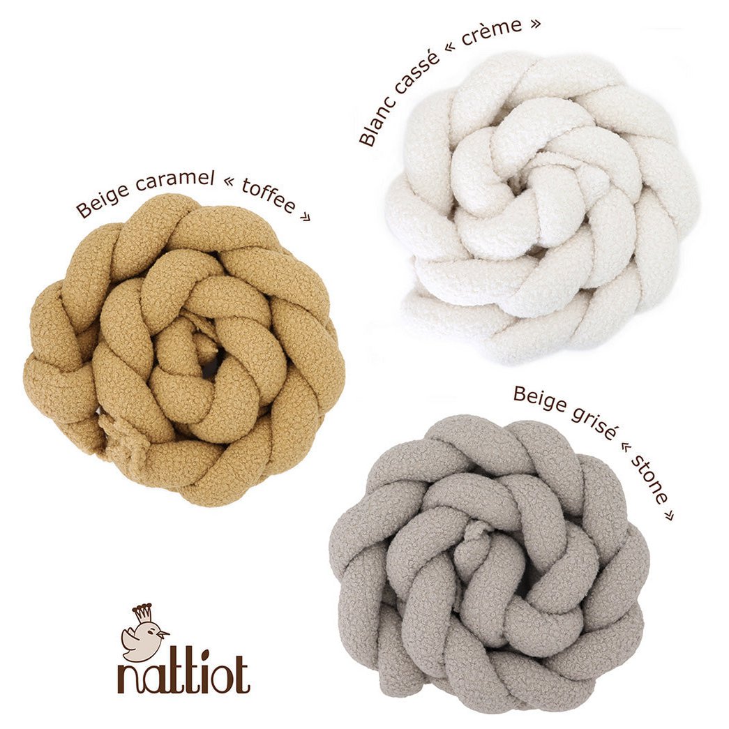 NouBy Creme geflochtene Betttour 3 Sders Bouclette