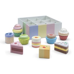 Houten Speelgoed Gebakjes Set - 9 Stuks