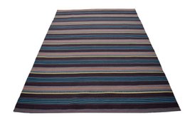 Hazan Kelim Stripes-H Marrone Turchese