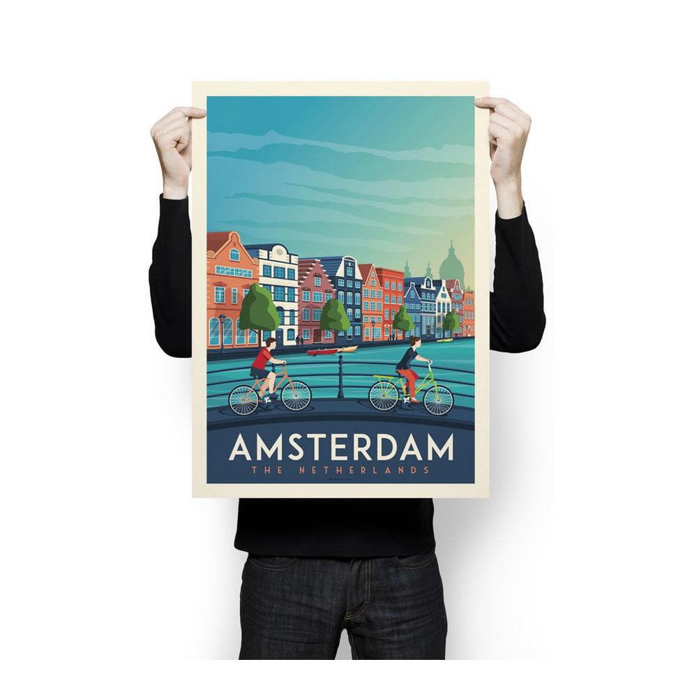 Vintage Amsterdam Poster | Premium poster City Amsterdam Netherlands