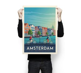 Vintage Amsterdam Poster | Premium poster City Amsterdam Netherlands