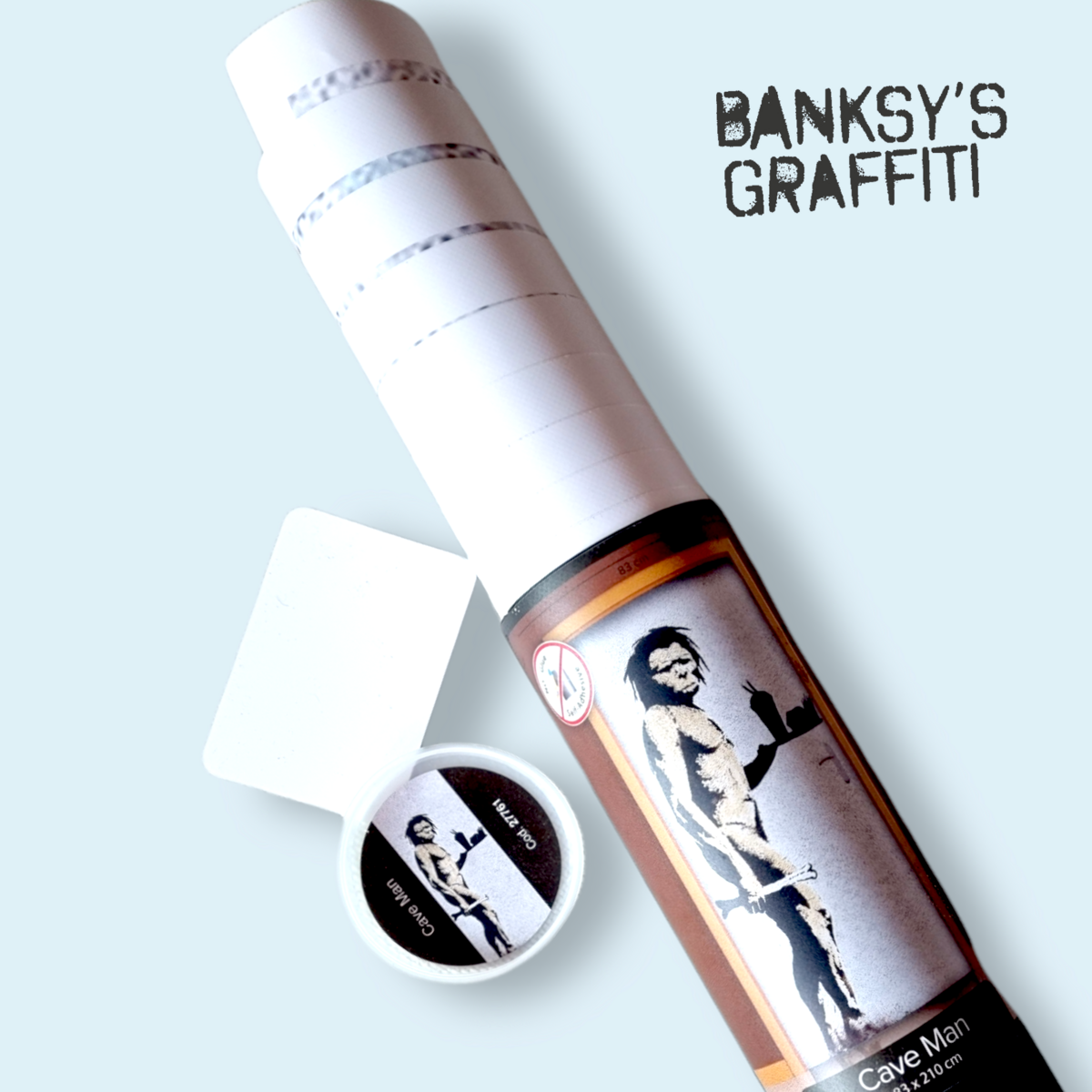 Banksy Door Sticker (83x210cm) - Cave Man