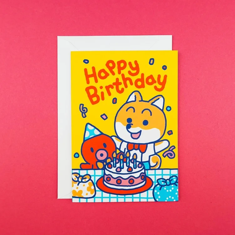 Tarjeta de cumpleaños “Mimi y lil’tako” 