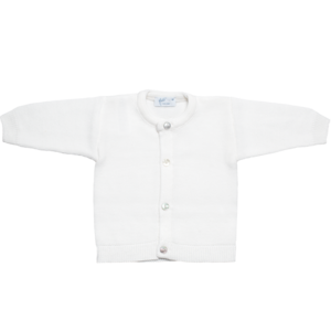 Jacket round neck wool white made of 100% finest merino wool