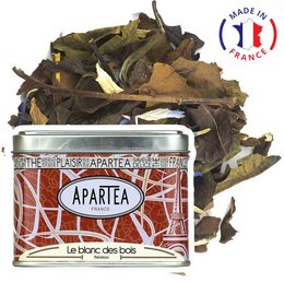 Loose leaf tea blend with dried leaves, flowers, and fruit pieces. Earthy, herbal, and slightly sweet flavor profile.