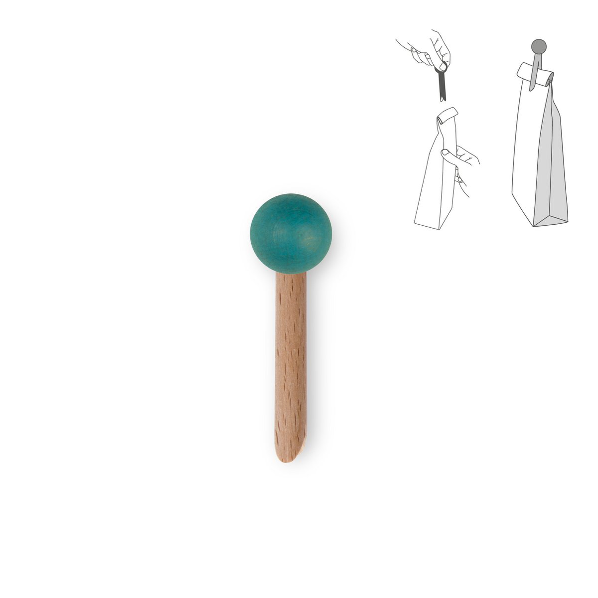Wooden bag clip - color