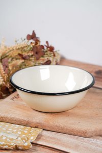 Enamel medium bowl milk 0,6 L Isabelle Rose