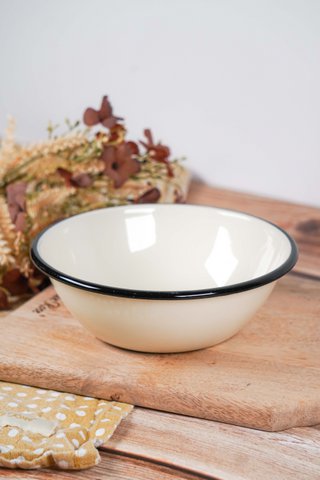 Enamel medium bowl milk 0,6 L Isabelle Rose