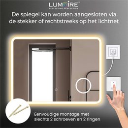 Specchio LED Lumoire Elysium 100 cm 3x Lente