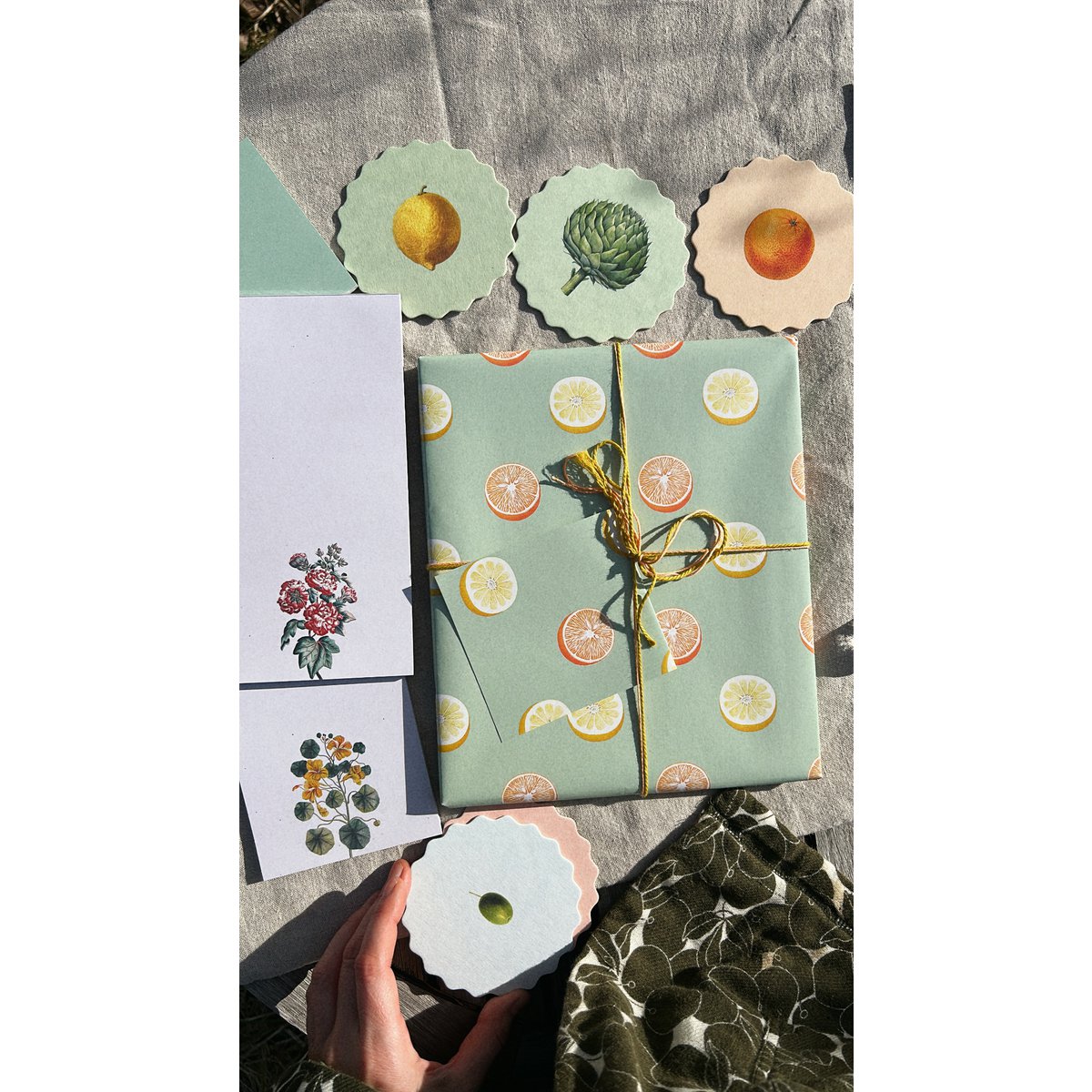 Geschenkpapier Früchte