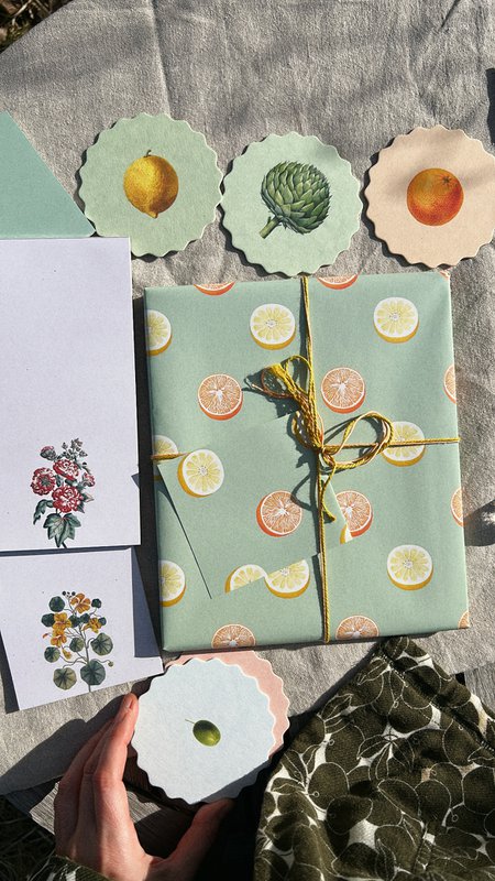 Geschenkpapier Früchte