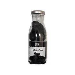 Botellas de dulces con mensaje.