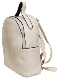 Women's backpack made of imitation leather, white, length: 21.5 cm / width: 19.0 cm / thickness: 8.0 cm
