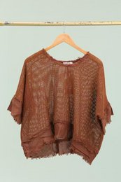 Gennembrudt bomuldsbluse og hørbund REF. 11932