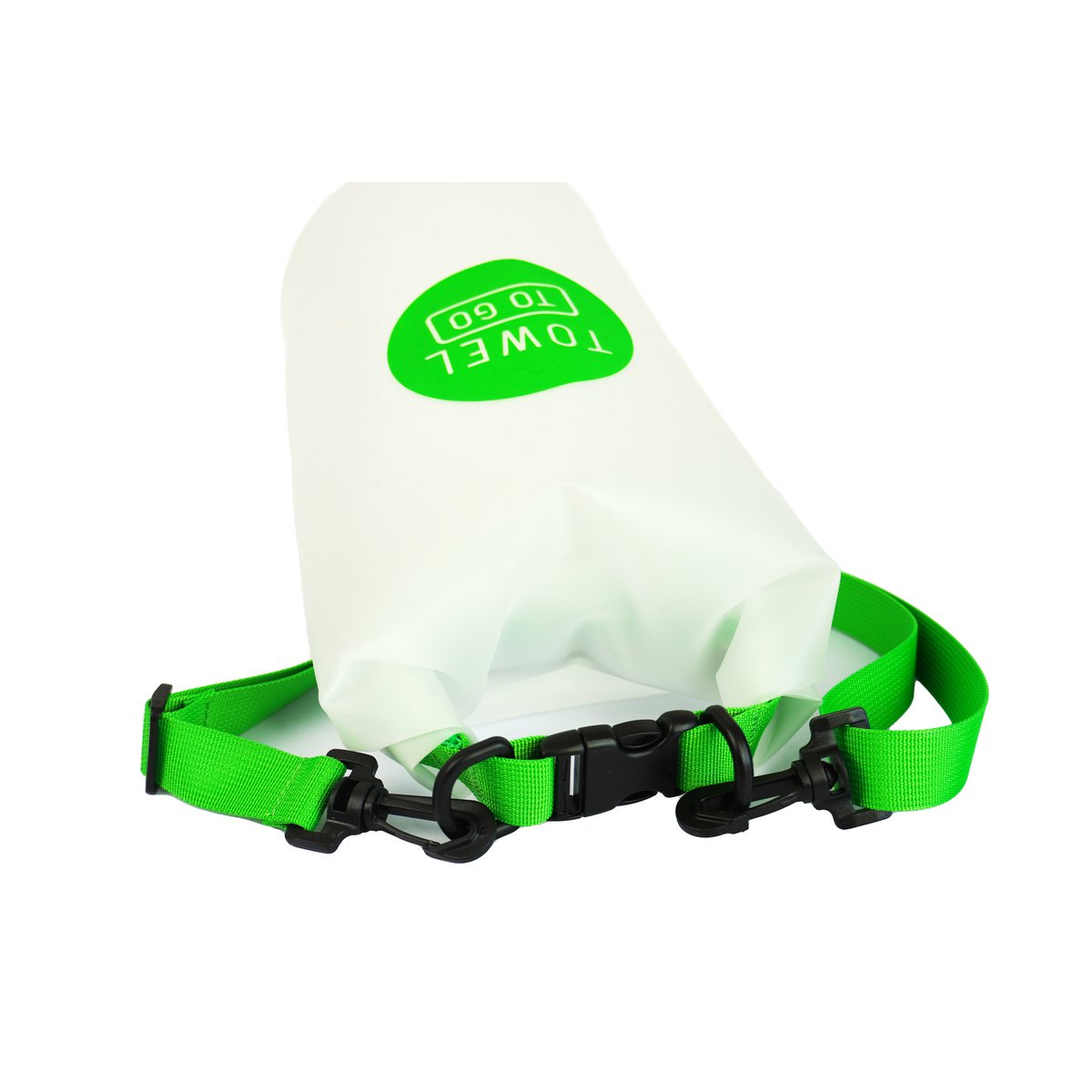 TOWEL TO GO Roll N Go Dry Bag 5L | Wasserdichte transparente Strand-Pool-Surftasche | Grün
