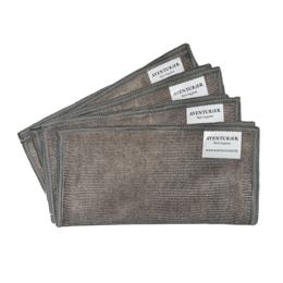 A pack of 4 microfiber cloths for cleaning and maintaining smartphones and other electronic devices. The cloths are made of soft, absorbent microfiber material and come in a neutral gray color.