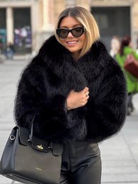 Winter Plush Coat Fashion Warm Thicken Fluffy Lapel Jacket Outwear Casual Long Sleeve Tops Womens Clothing