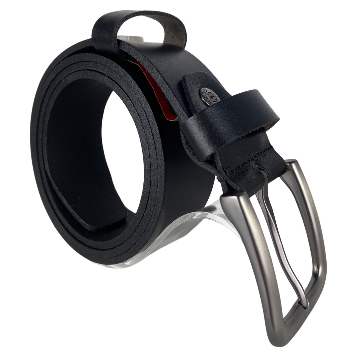 Men's or Women's Belt Black Italian Leather - 4 cm Wide Casual Leather Women's Belt Or Men's Belt