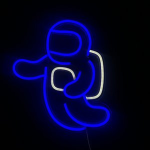 Neonlampe - Astronaut - Dimmbar - Inkl. Haken zum Aufhängen – Leuchtreklame – 37 x 29 cm
