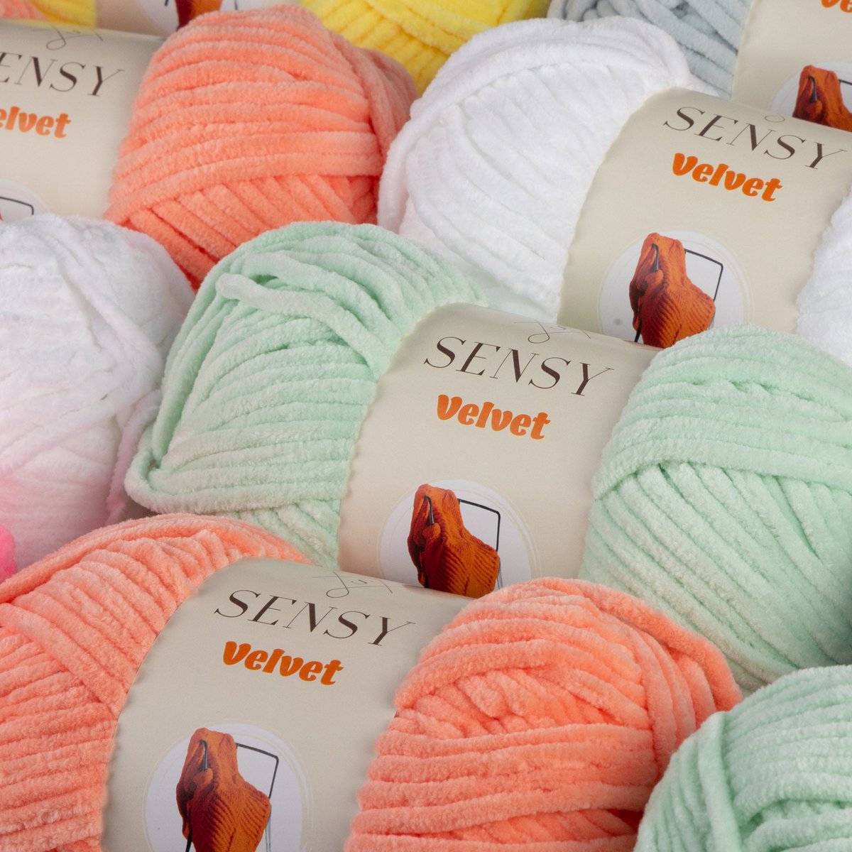 Sensy Velvet Yarn, hilo para manta, 3.5 oz, 132 yardas, calibre 5 voluminoso