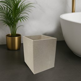 Waschin cesto di raggi angolari beige cestino in pelle sintetica